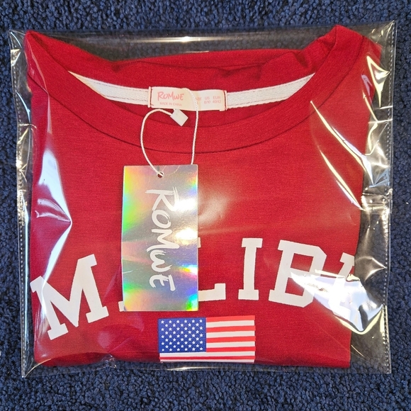 ROMWE Red Crop Top Short Sleeve - Picture 15 of 15